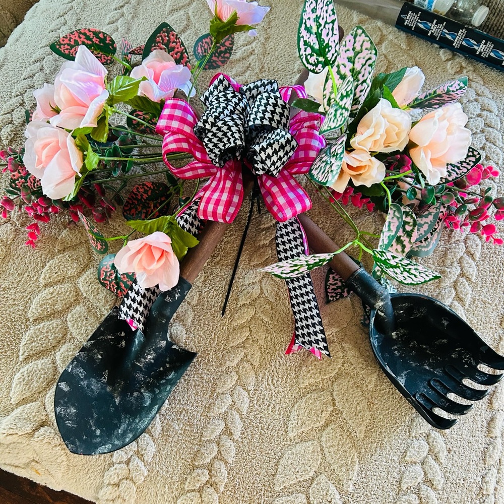 Kids Garden Tool Set with Pink and Black Accents